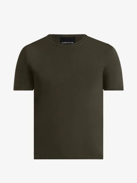 Manière De Voir TS010 in olive luxe knitted T-shirt
