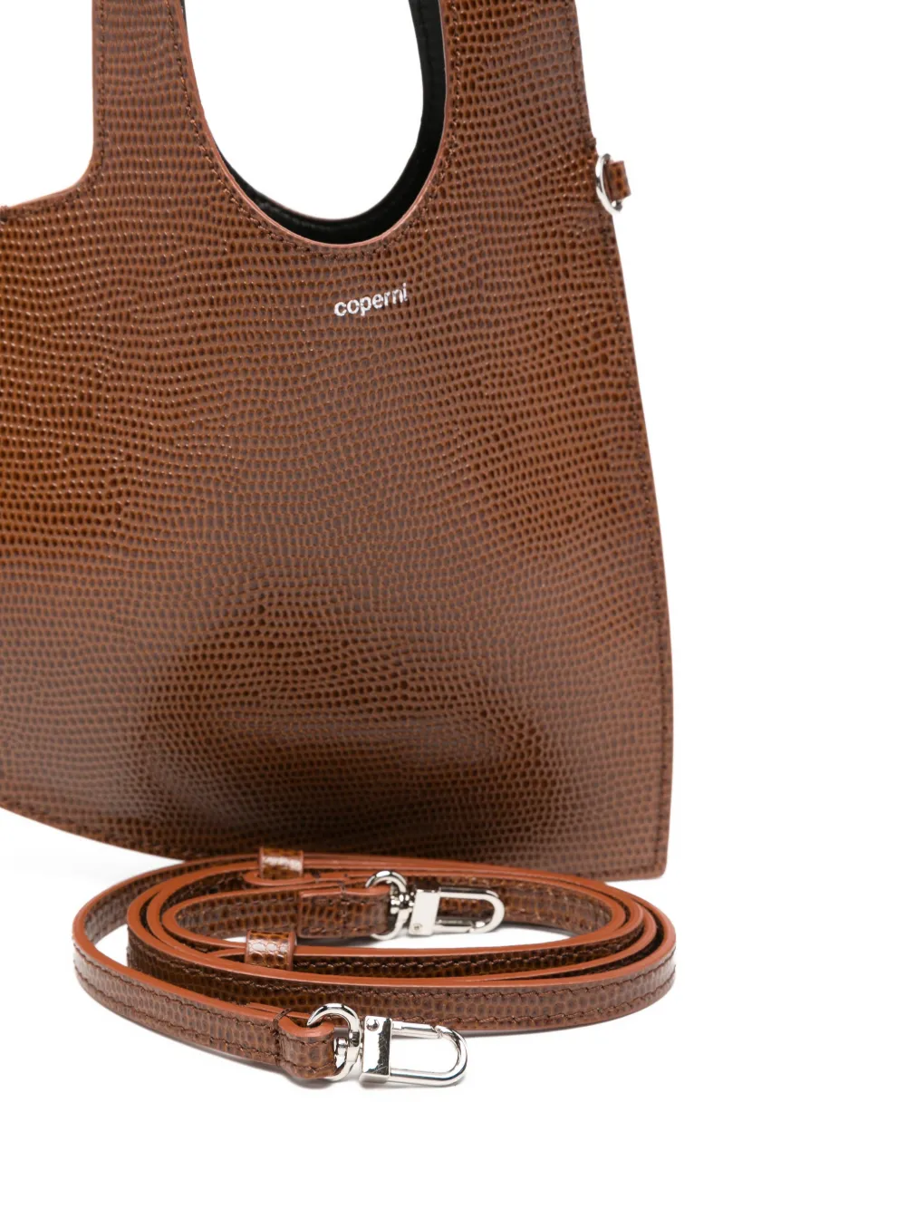 Coperni Kleine shopper met hartprint Bruin