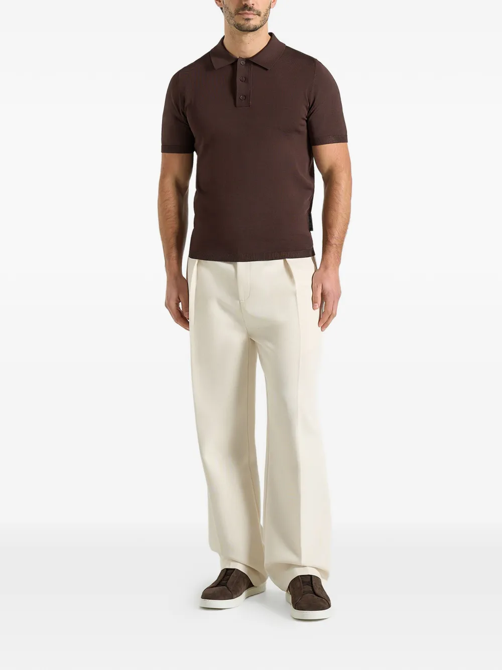 Manière De Voir PL001 gebreide polotop Bruin