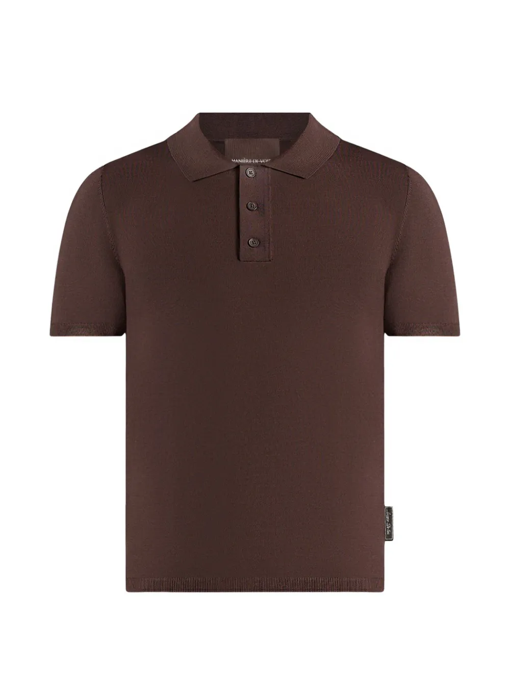 Manière De Voir ribbed knitted polo top - Marrone