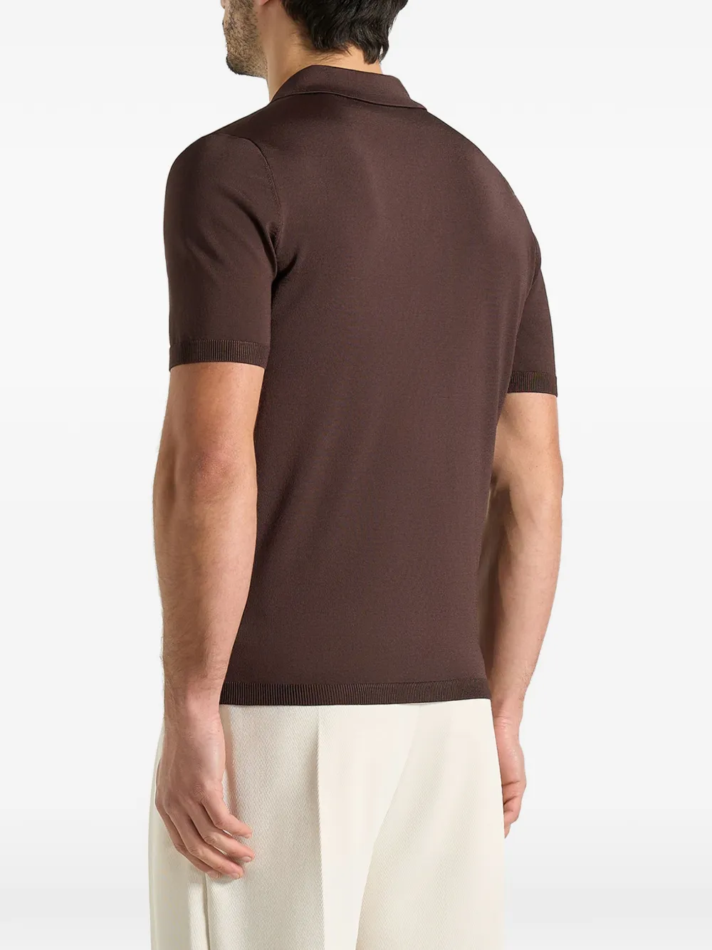 Manière De Voir PL001 gebreide polotop Bruin