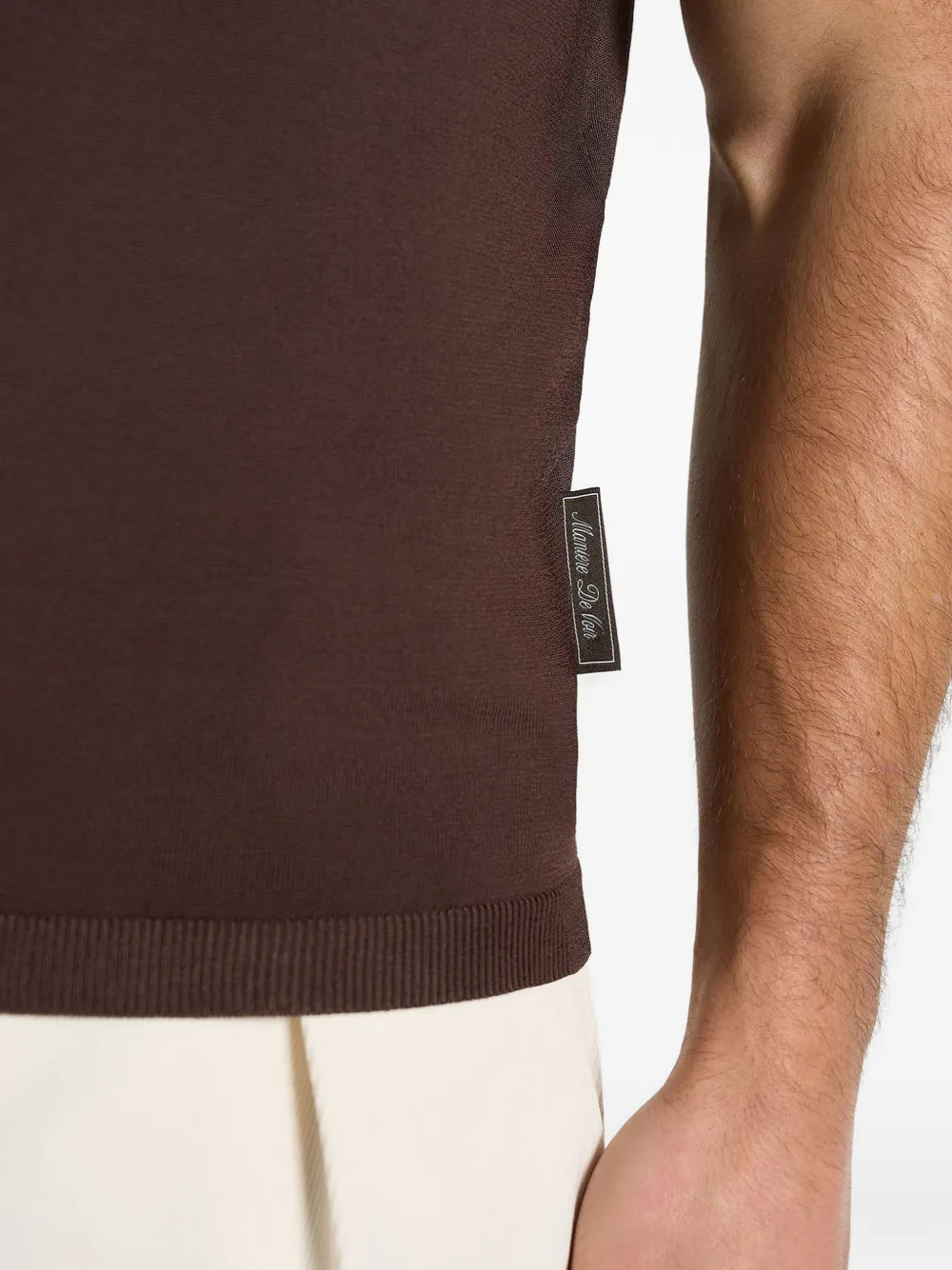 Manière De Voir PL001 gebreide polotop Bruin