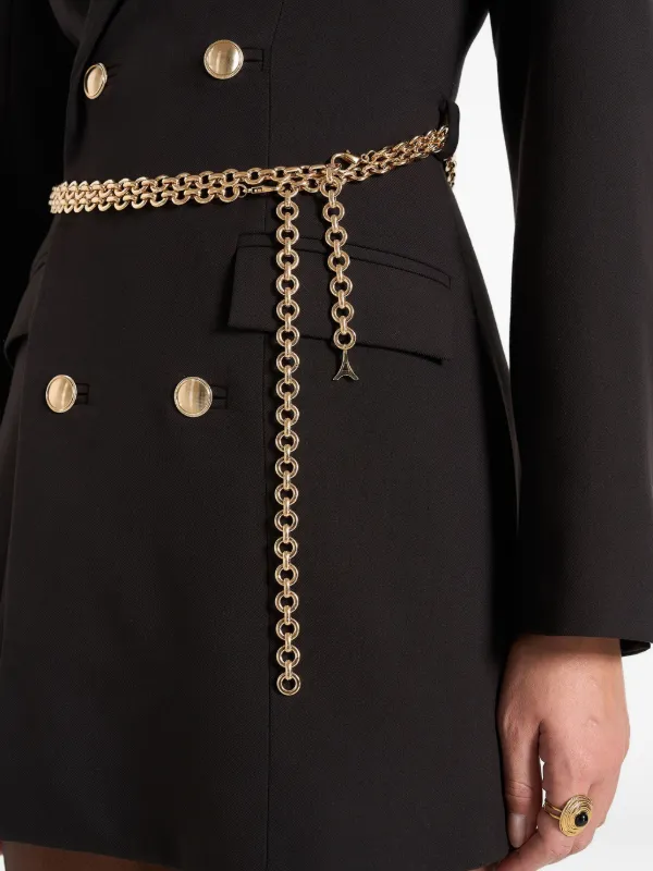 black blazer dress zara Manière De Voir In double-breasted With Chain | Black Size:Tutu Only - Girls Petal and Pup Women's 18% Rayon Brand:ADRIANNA EVENING