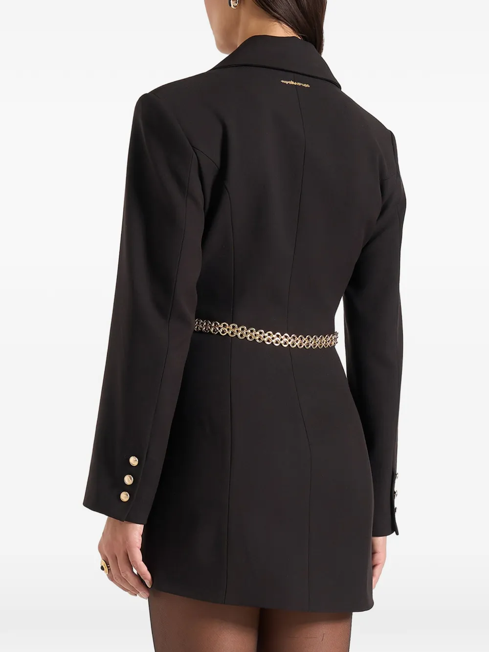 Manière De Voir Zara blazerjurk met dubbele rij knopen en ketting Zwart