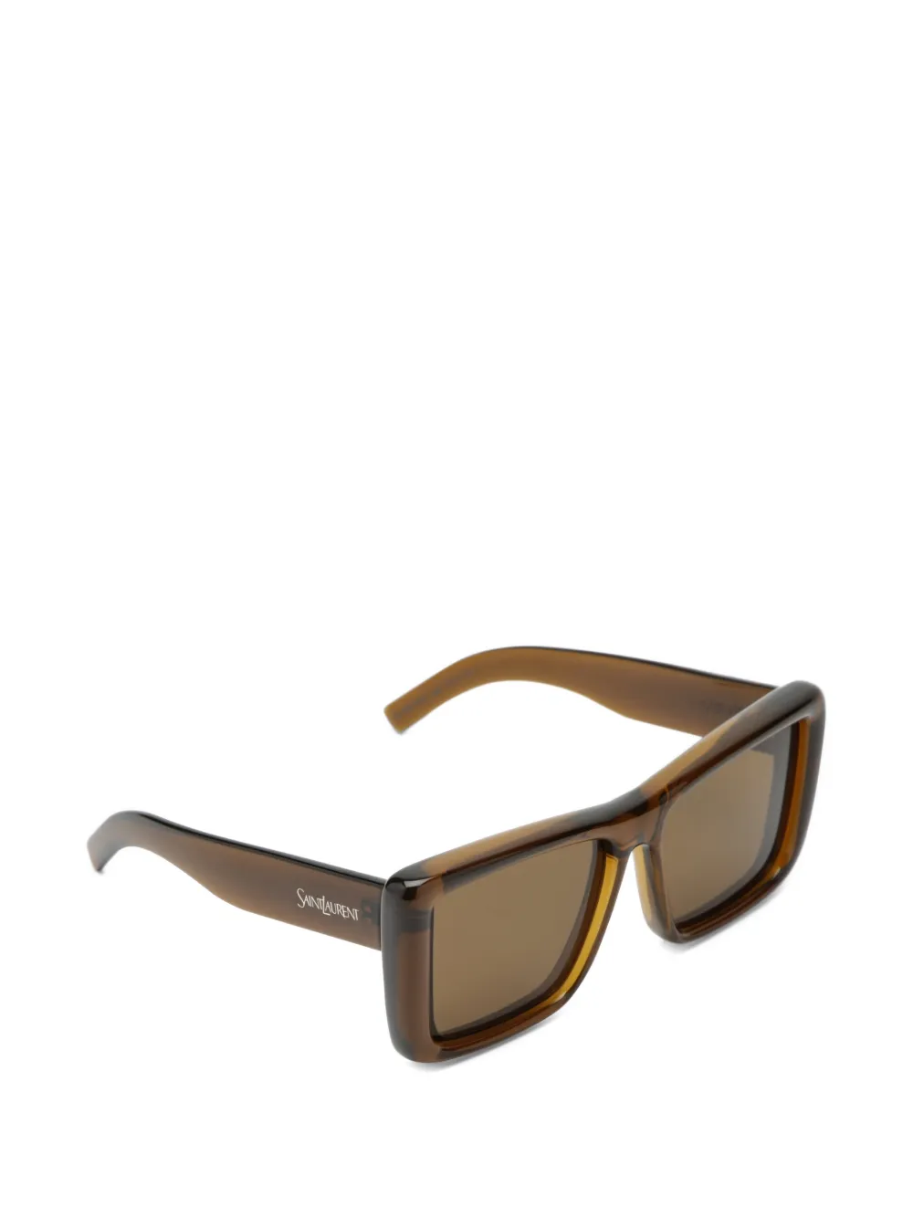Saint Laurent Eyewear Howl zonnebril met rechthoekig montuur Bruin