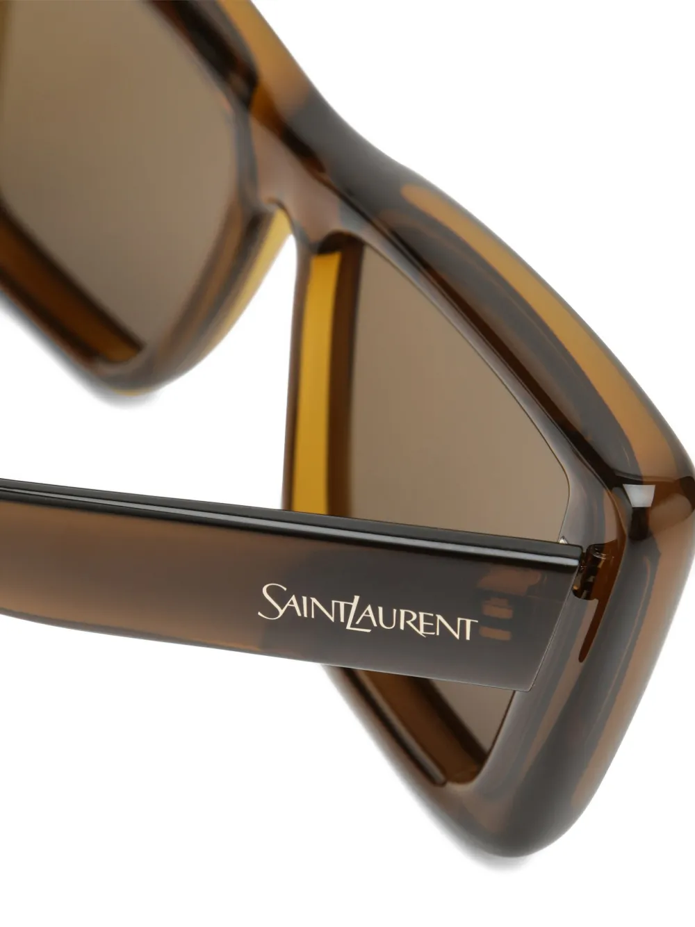 Saint Laurent Eyewear Howl zonnebril met rechthoekig montuur Bruin