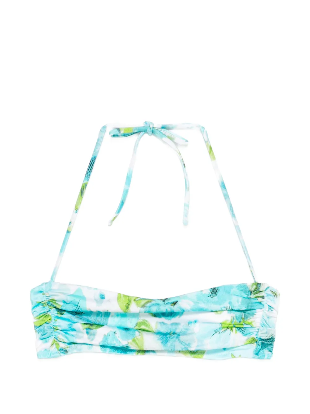 Chloé floral-print bikini top - Blu