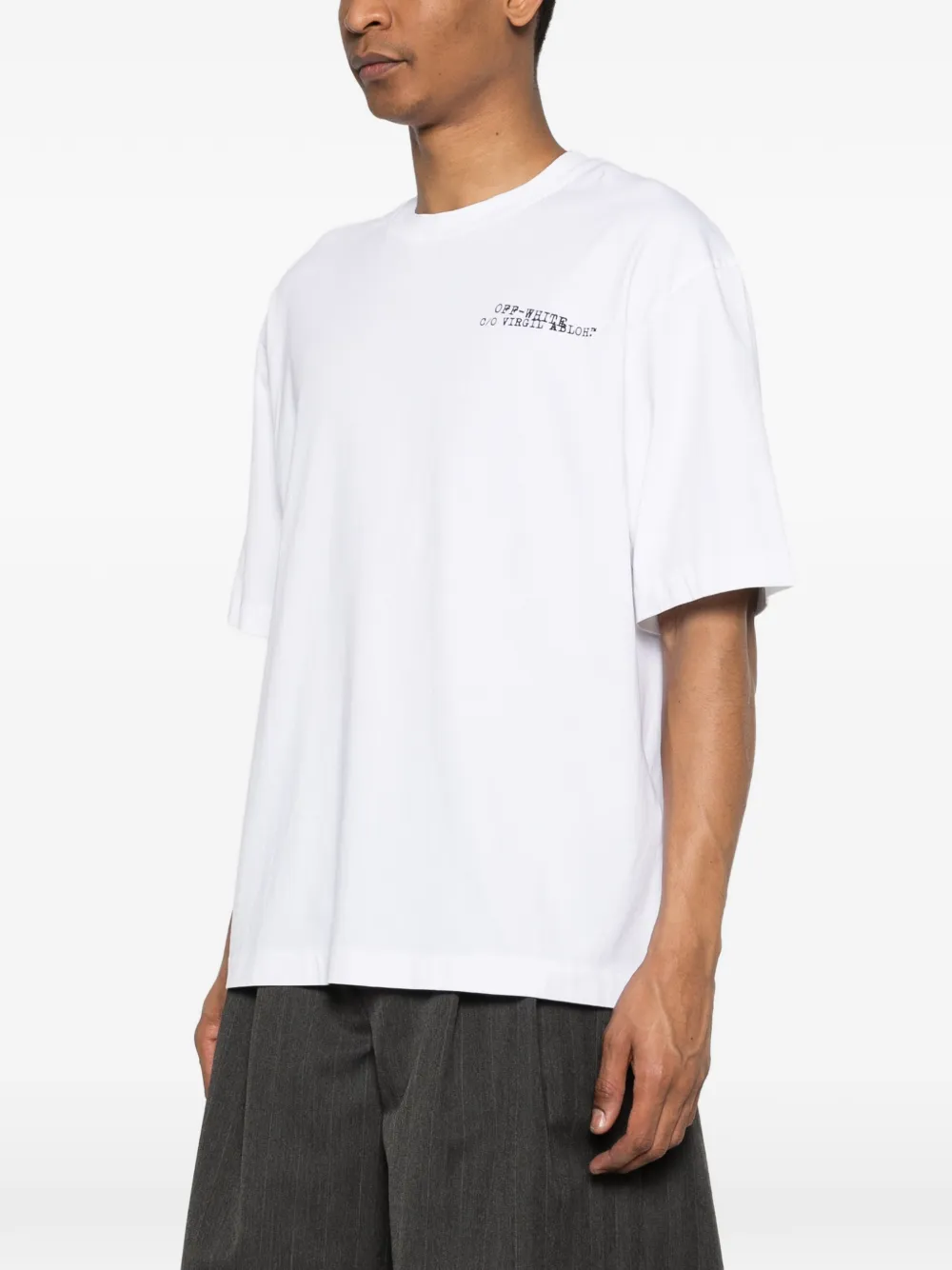 Off-White T-shirt met print Wit