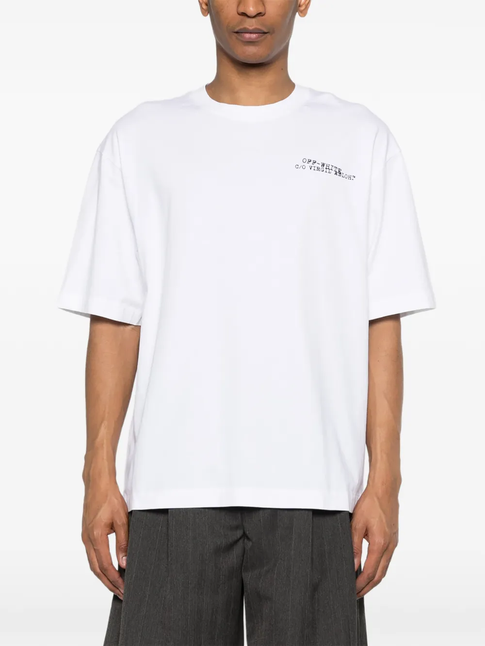 Off-White T-shirt met print Wit