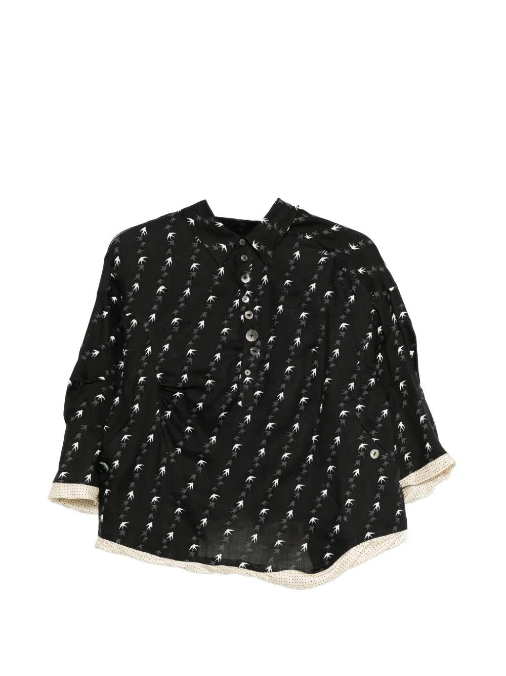 Undercover bird print blouse - Nero