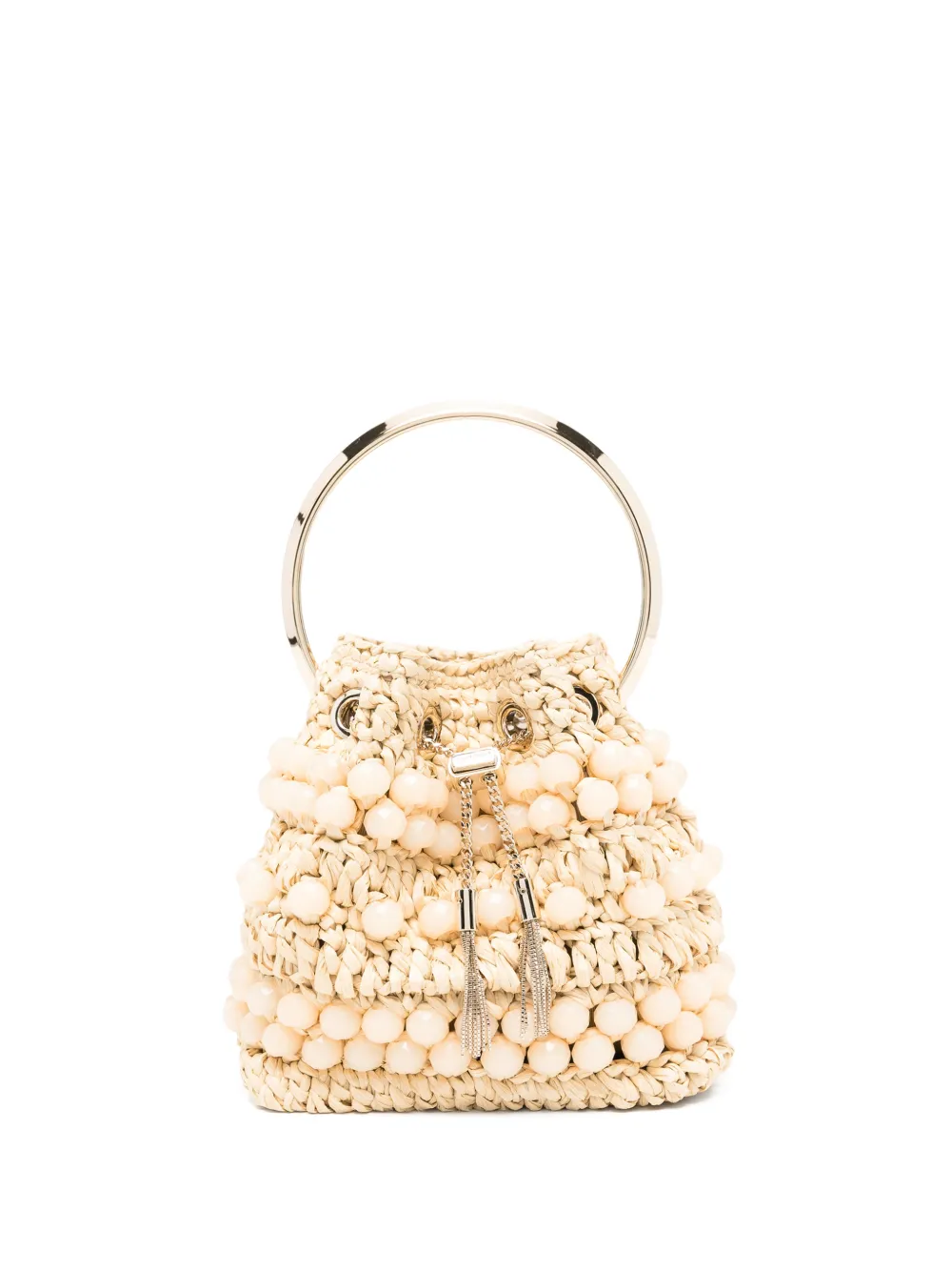 Jimmy Choo beaded ring bucket bag - Toni neutri