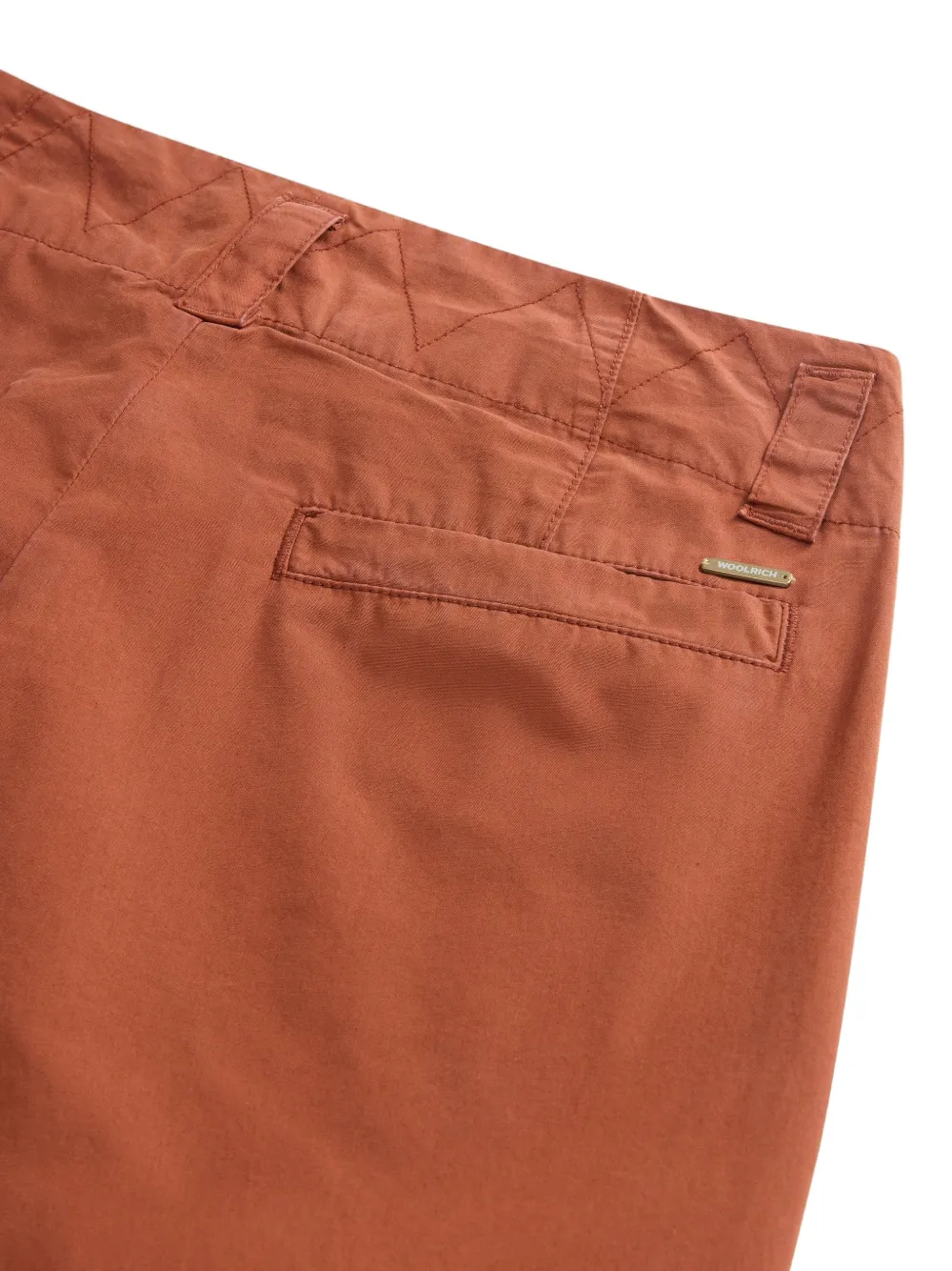 Woolrich Katoenen broek met geverfd effect en omgeslagen pijpen Bruin