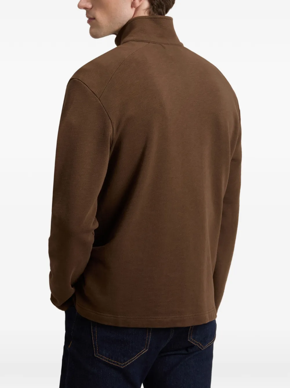 Woolrich Sweater met halve rits Bruin
