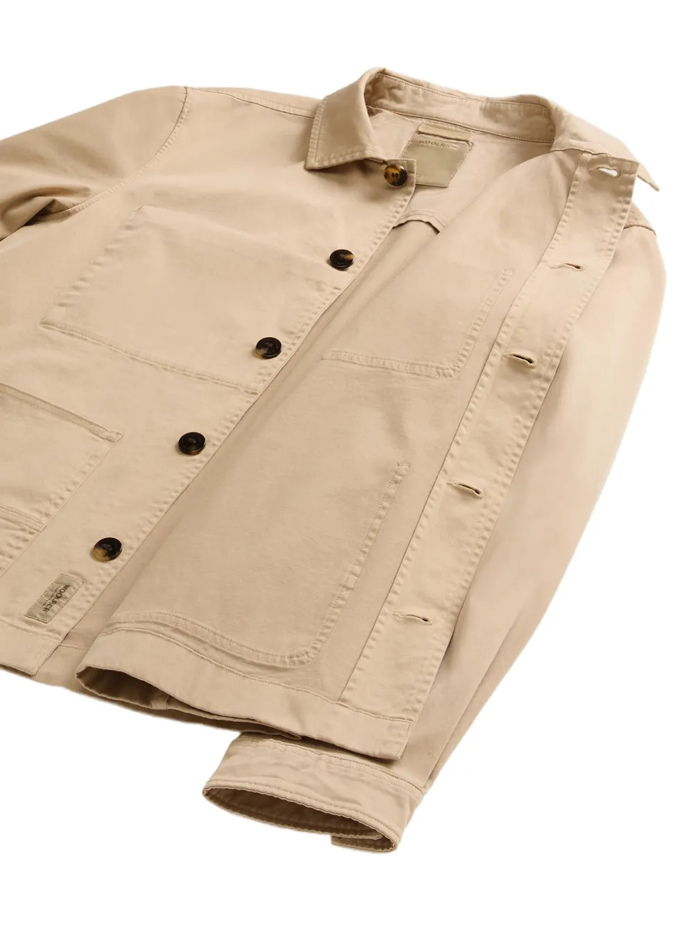 Woolrich Chore katoenen shirtjack met geverfd effect Beige