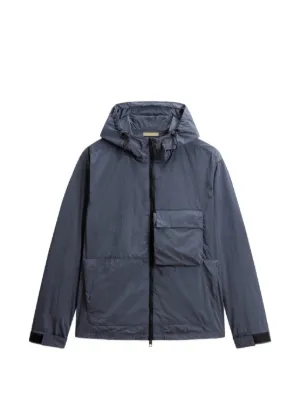 Moncler logo-tape Hooded Jacket | Blue | FARFETCH JO