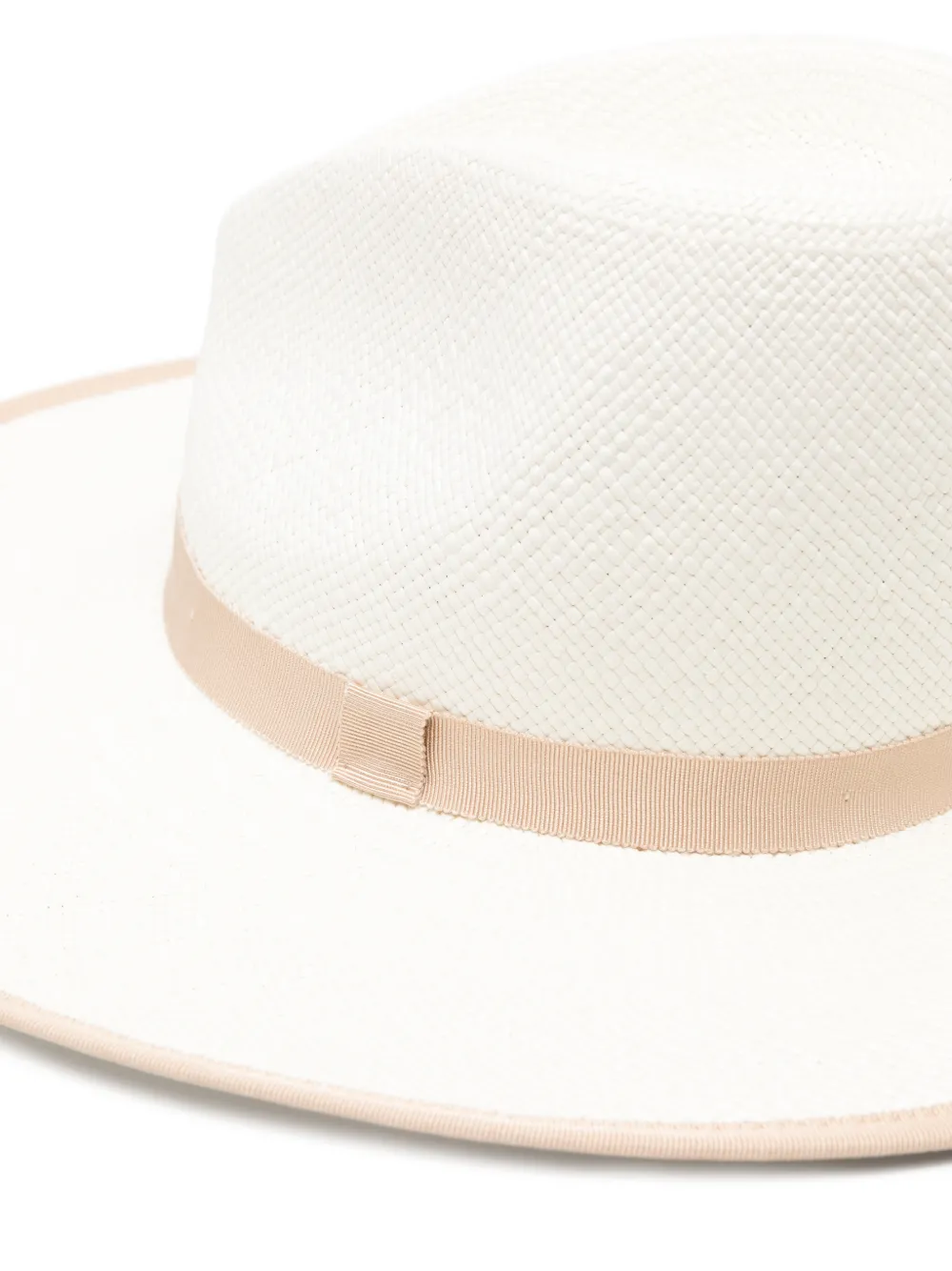  Max Mara Ribbon Trim Hat - White 