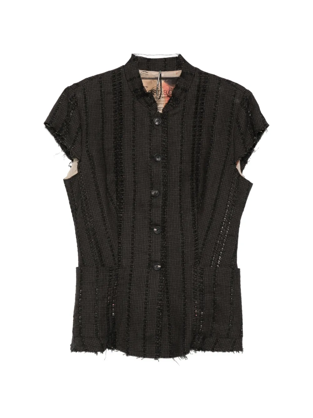 Masnada button fringed jacket - Black