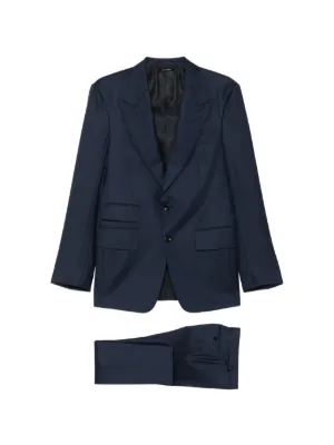 TOM FORD ピークドラペル スーツ | ブルー | FARFETCH JP
