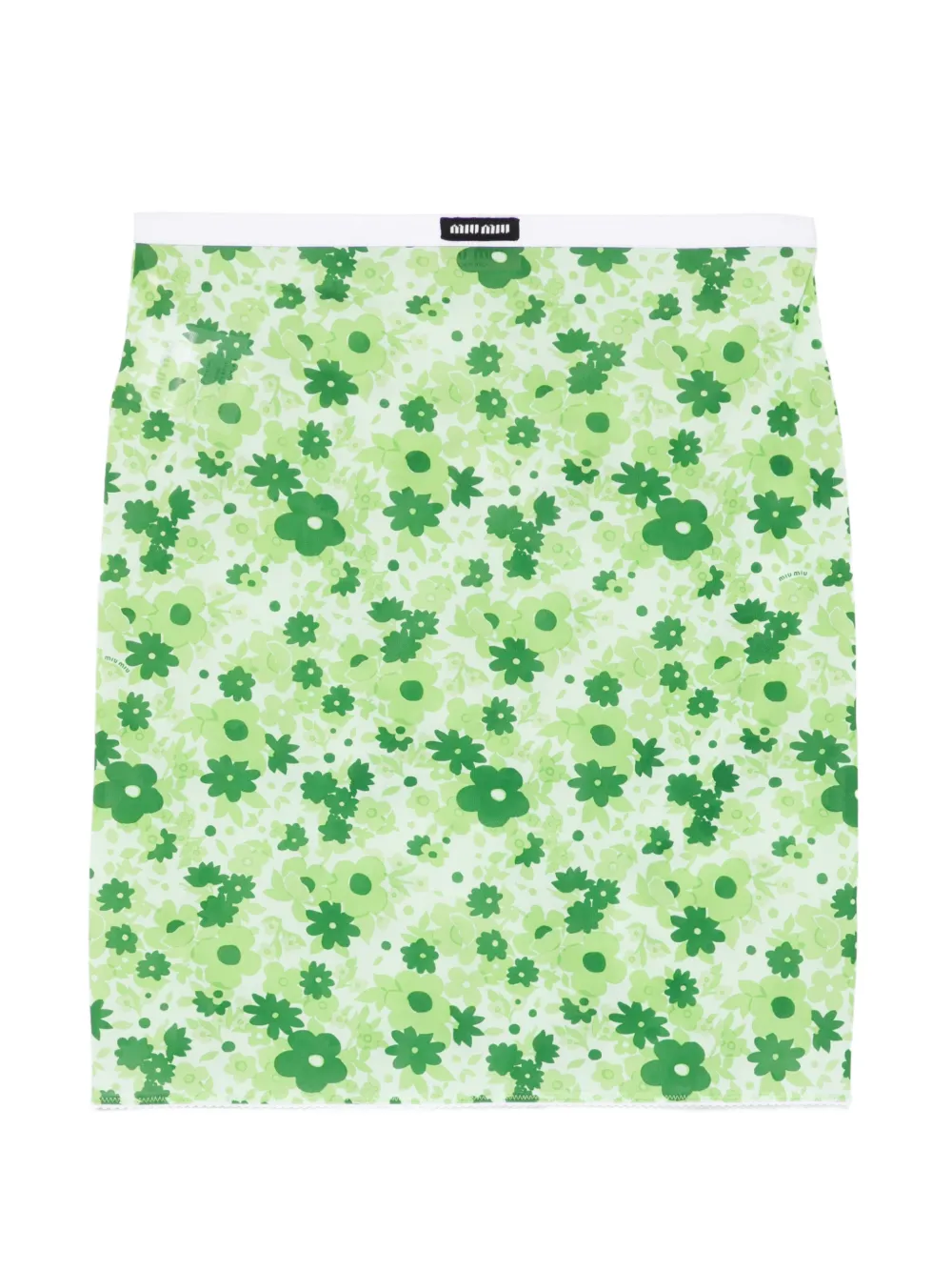 Miu Miu floral print skirt - Verde