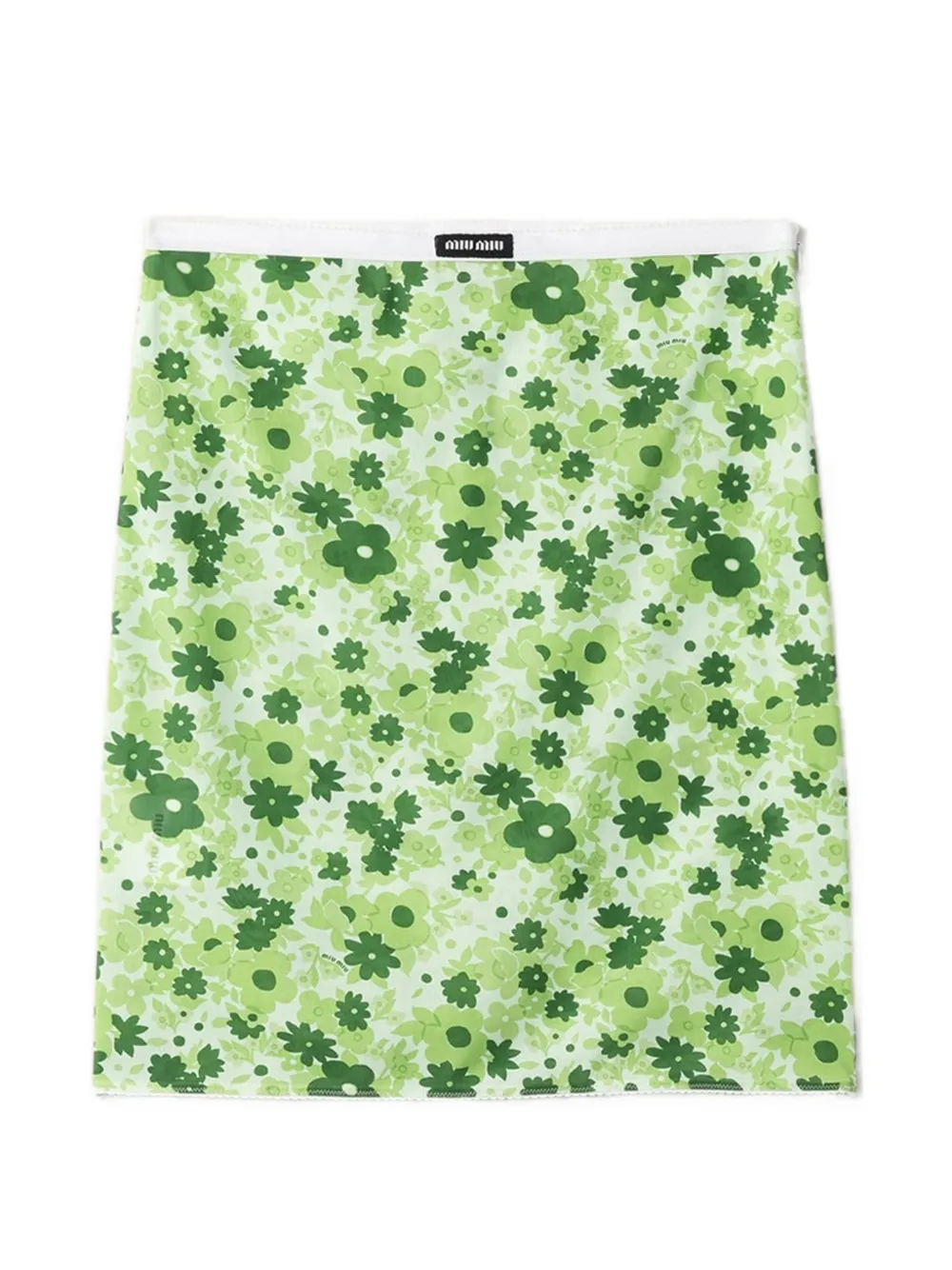 Miu Miu floral print skirt - Grün