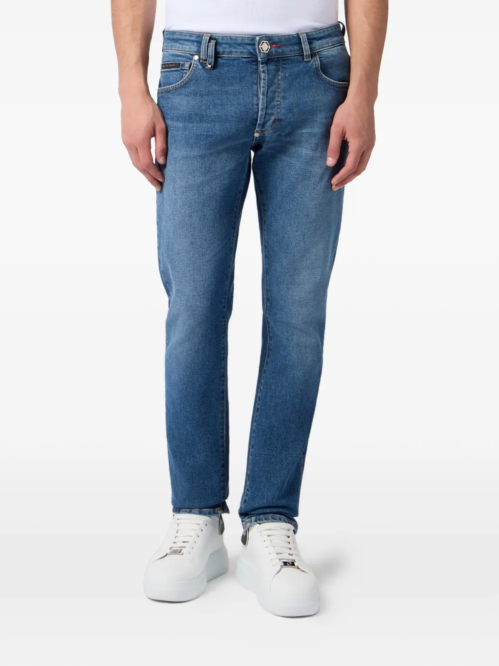Philipp Plein Super straight jeans Blauw