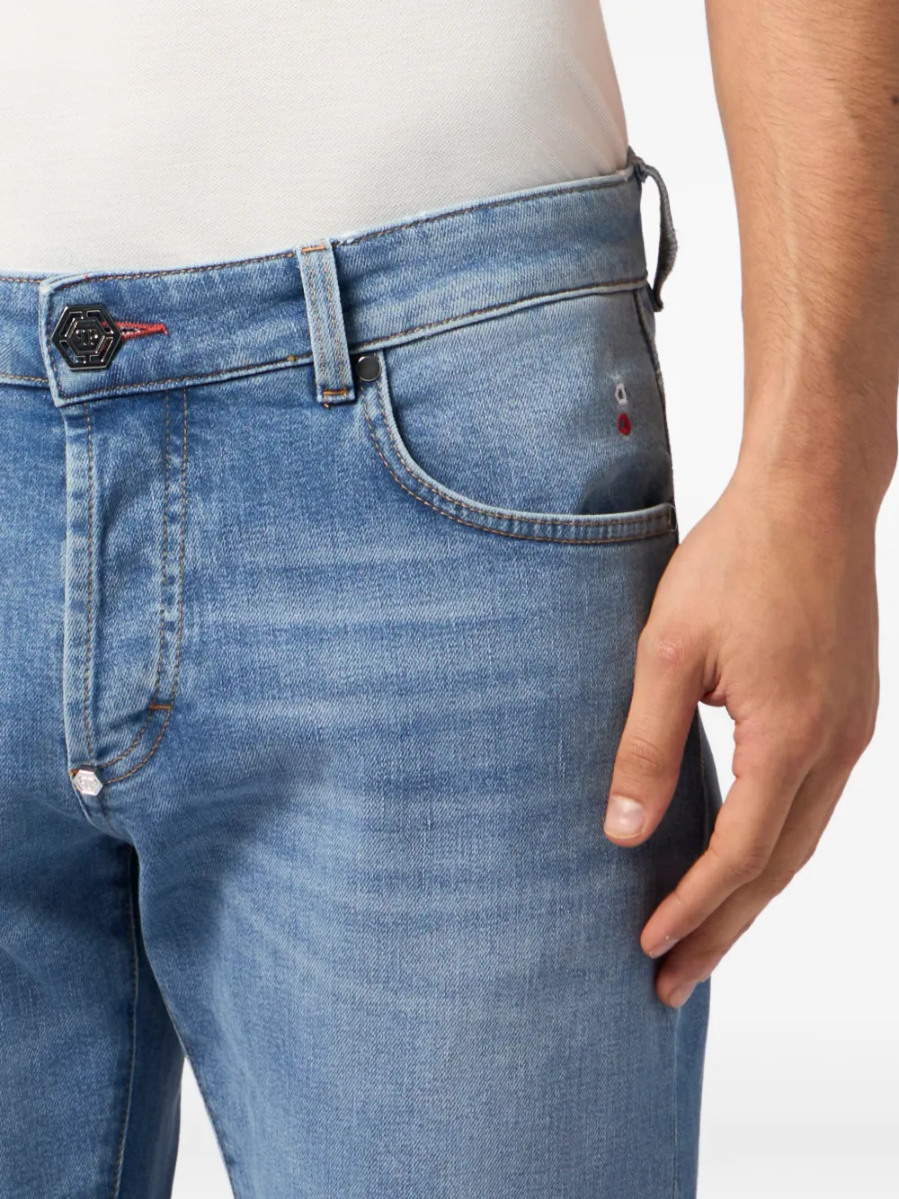 Philipp Plein Super straight jeans Blauw