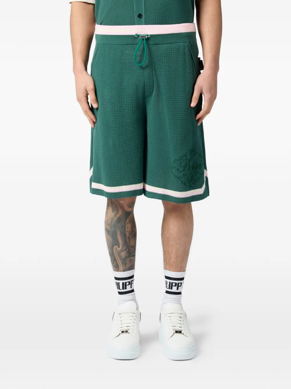 Philipp Plein Trainingsshorts met trekkoord Groen