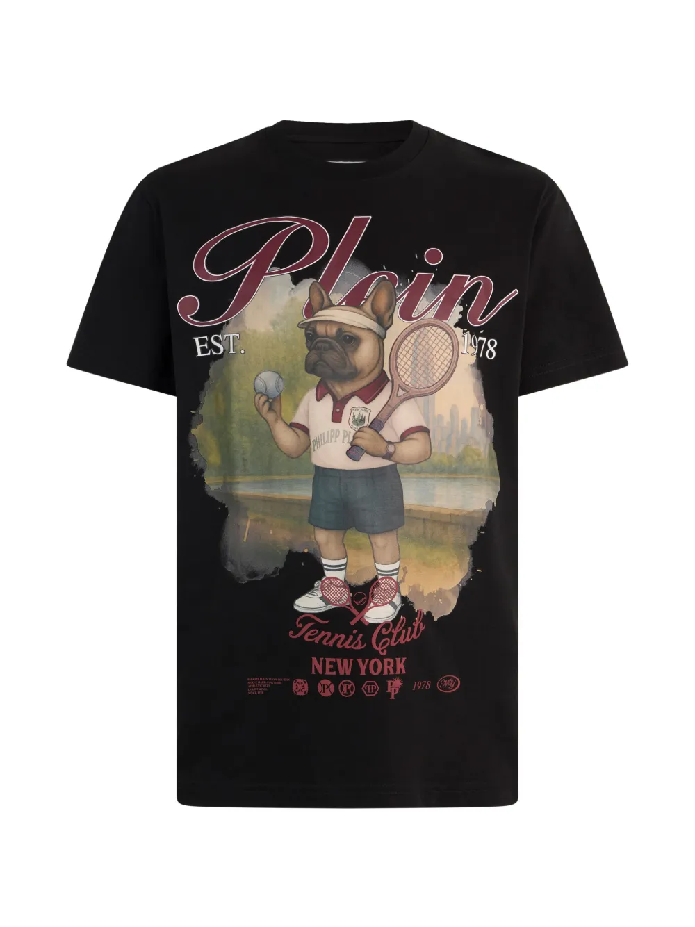 Philipp Plein T-shirt met ronde hals en grafische print Zwart