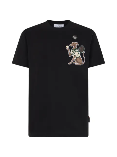 Philipp Plein round neck T-shirt tennis pet patch