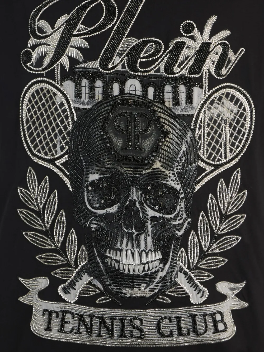 Philipp Plein T-shirt met ronde hals en doodskop Zwart