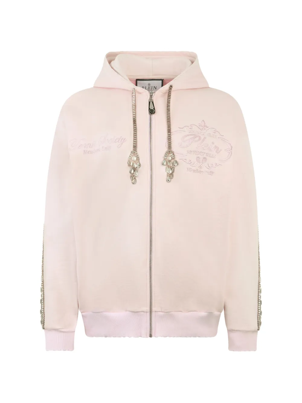 Philipp Plein Kapuzenjacke mit Kristallen - Rosa