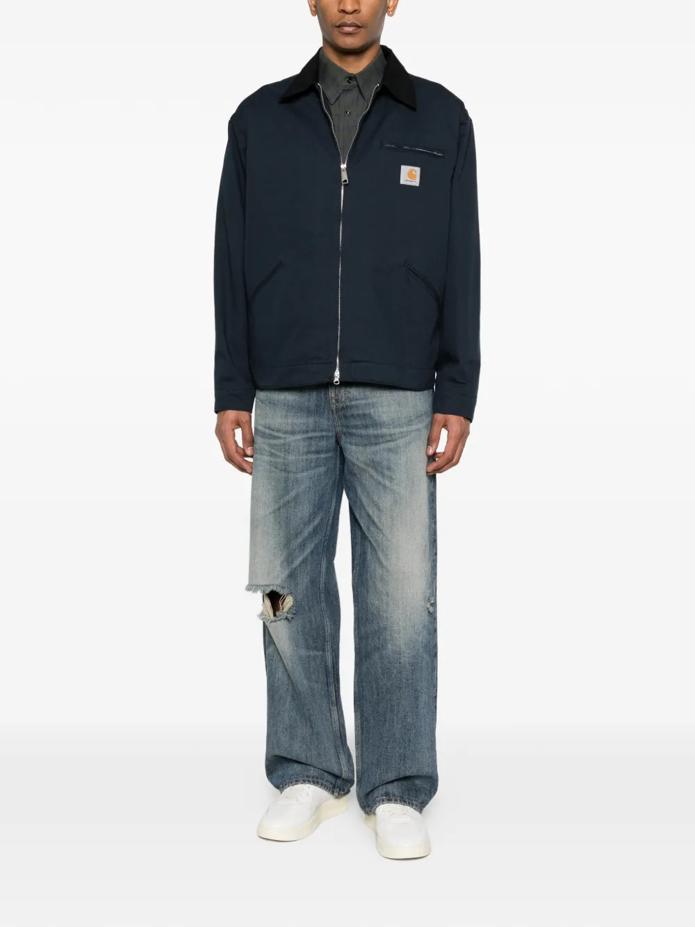 Carhartt WIP OG Detroit jack met logopatch Blauw