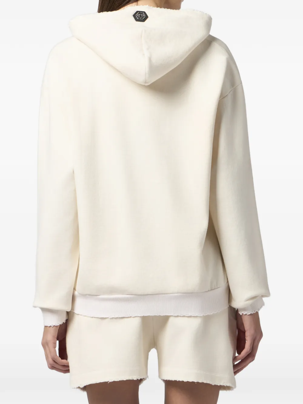 Philipp Plein Hoodie met borduurwerk en verfraaid trekkoord Beige