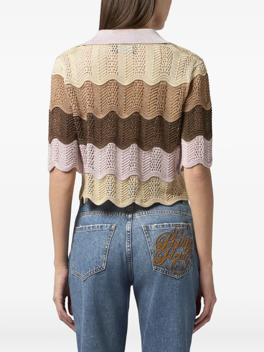 Philipp Plein Top met V-hals Bruin