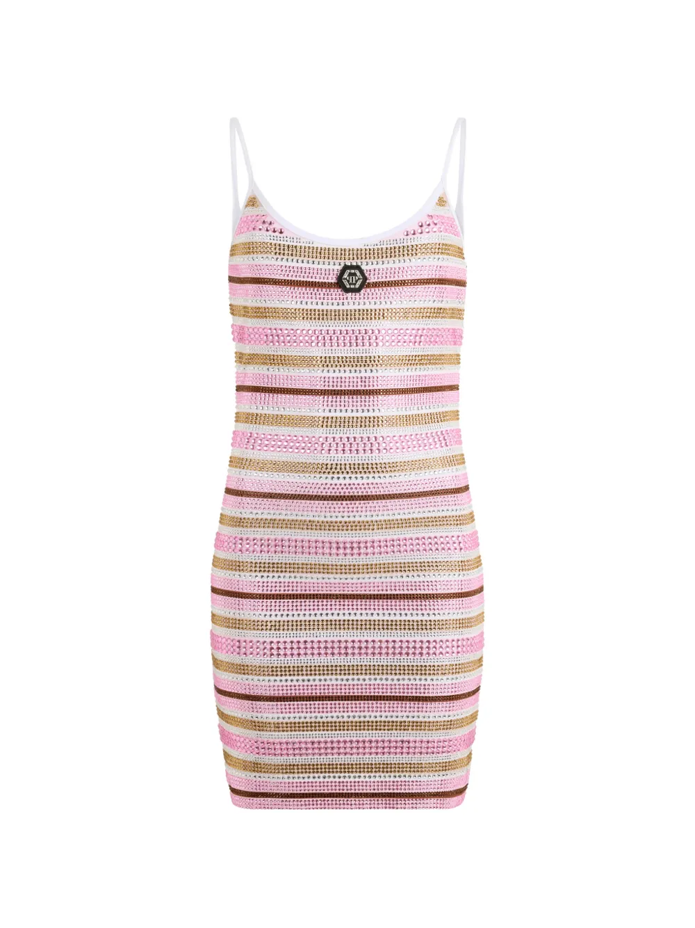 Philipp Plein Abito corto a righe - Rosa