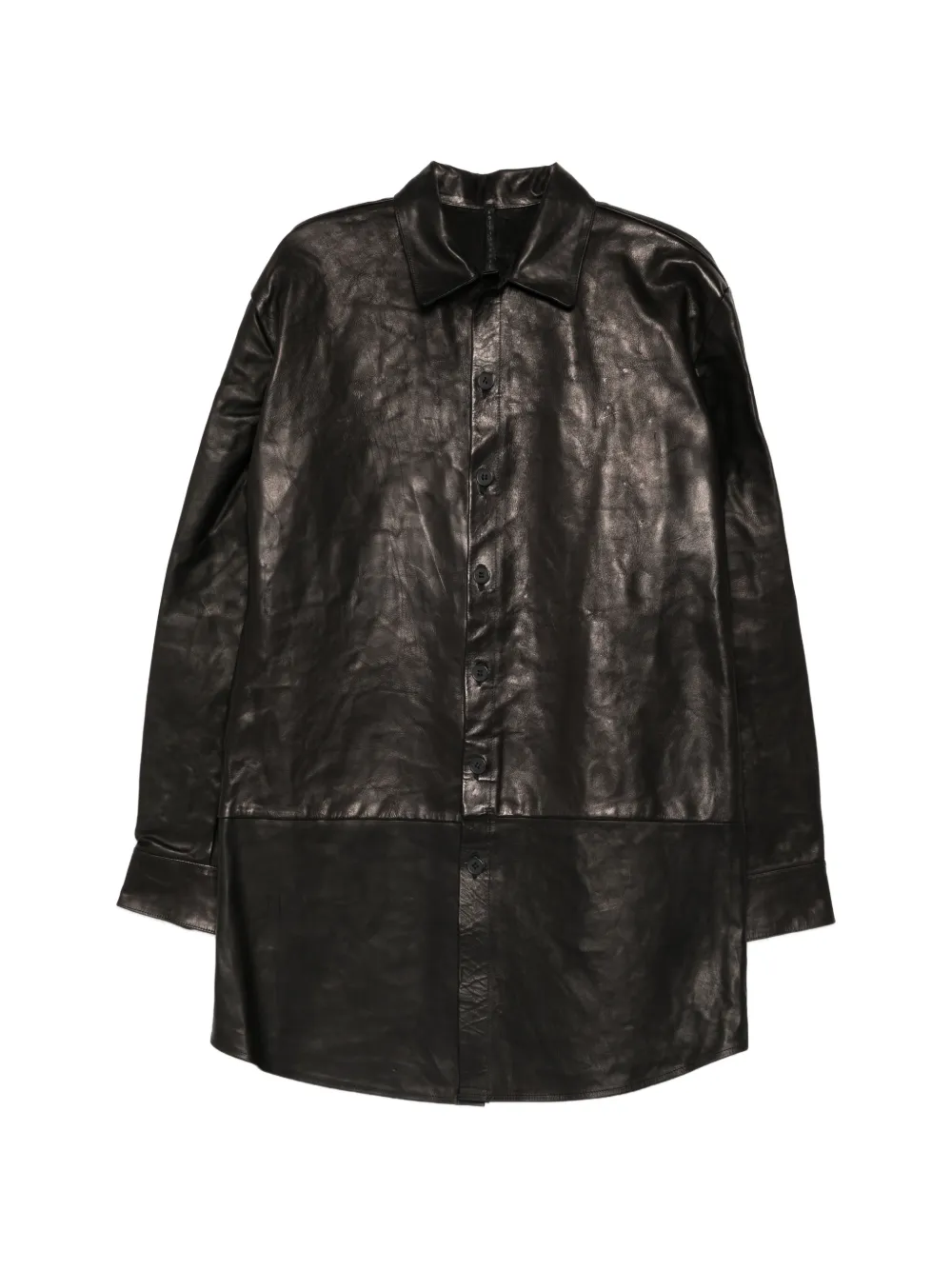 A Diciannoveventitre Jane leather coat - Nero