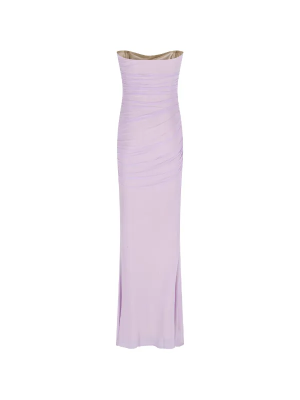 retrofete strapless dress Gunmetal | Floor Length Zoa Dress perfect for turning heads at any upscale event retrofete Adele Dress in Chocolate
