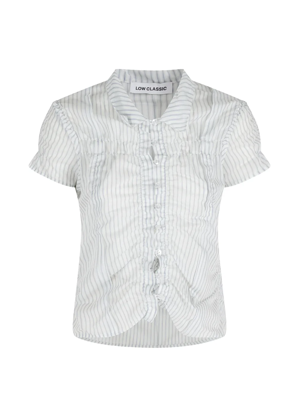 Low Classic striped short-sleeve shirt - Bianco