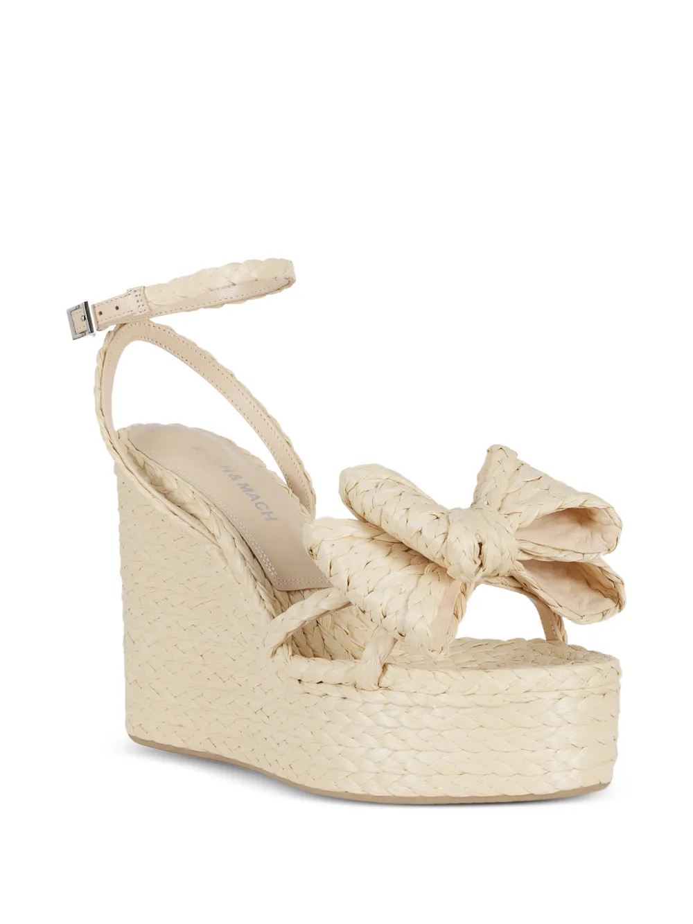  Mach & Mach Le Cadeau Raffia Espadrilles - Neutrals 