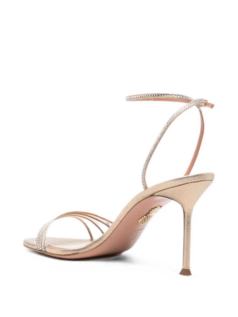 Aquazzura Dream Girl crystal-embellished sandals Goud
