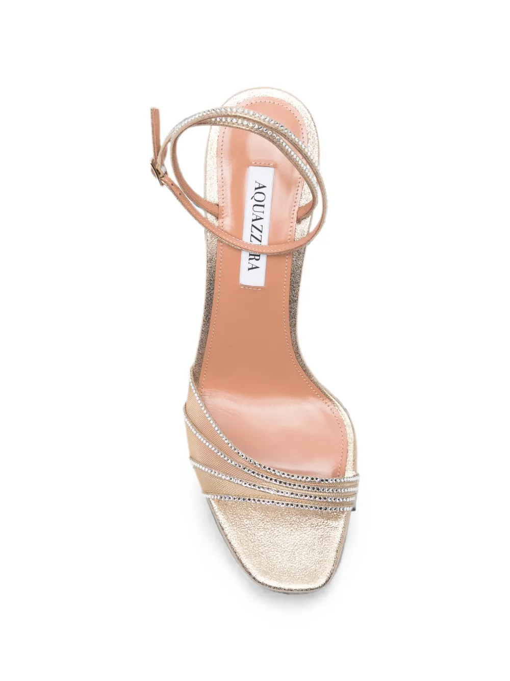 Aquazzura Dream Girl crystal-embellished sandals Goud