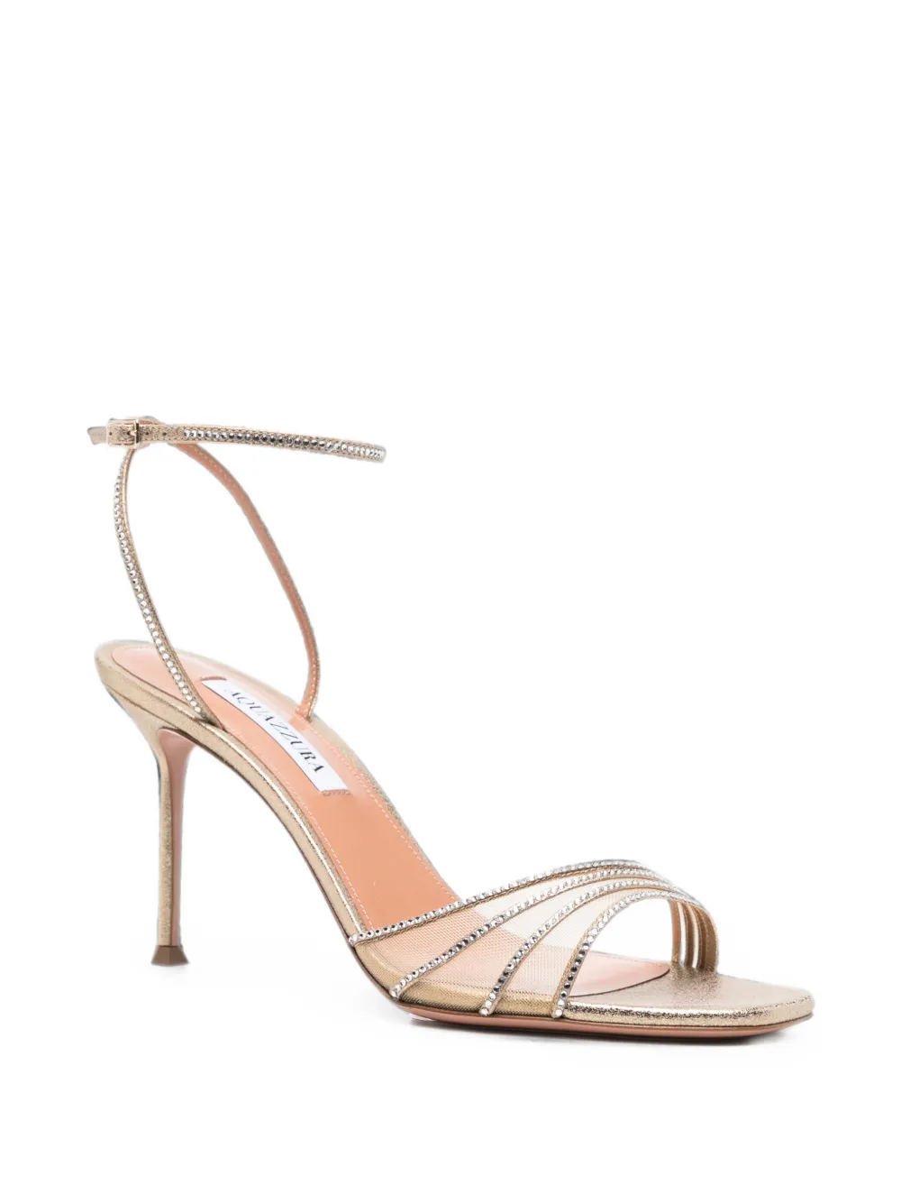 Aquazzura Dream Girl crystal-embellished sandals Goud