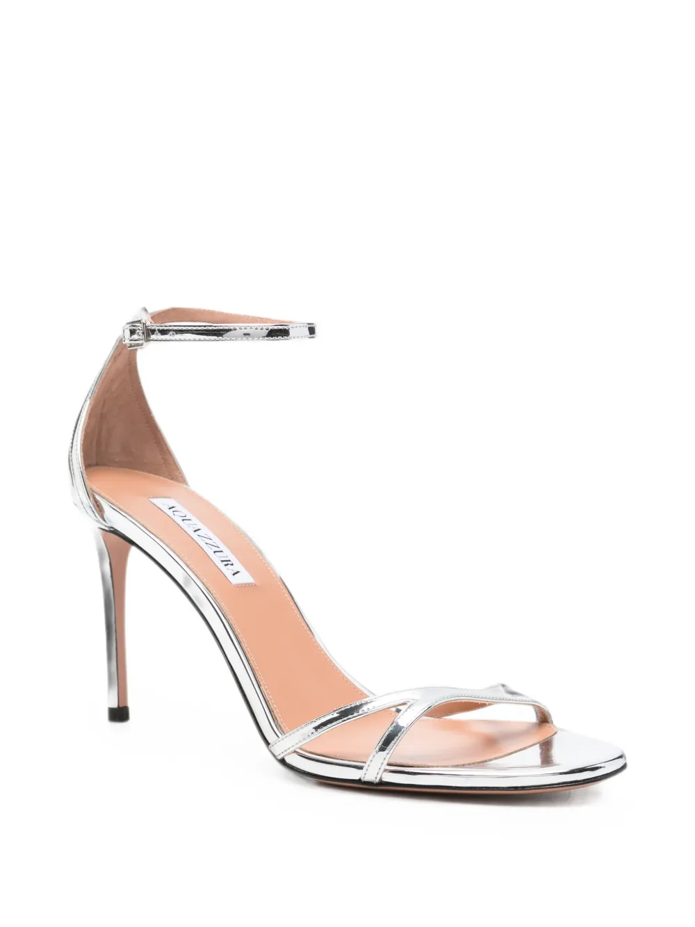 Aquazzura Nuda metallic heeled sandals Zilver