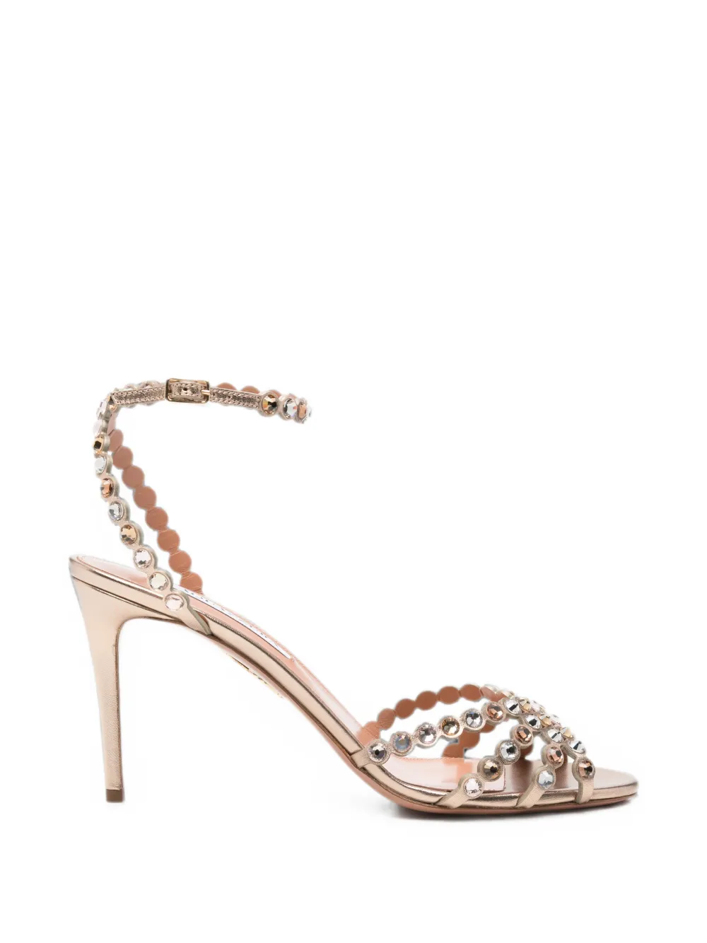 Aquazzura Tequila crystal-embellished heeled sandals Goud