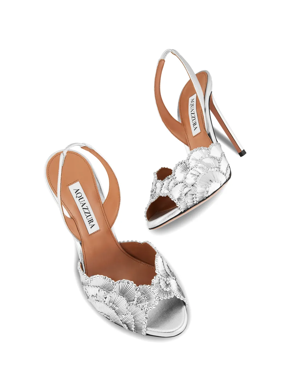 Aquazzura Ce Soir sandalen verfraaid met kristallen en hak Zilver