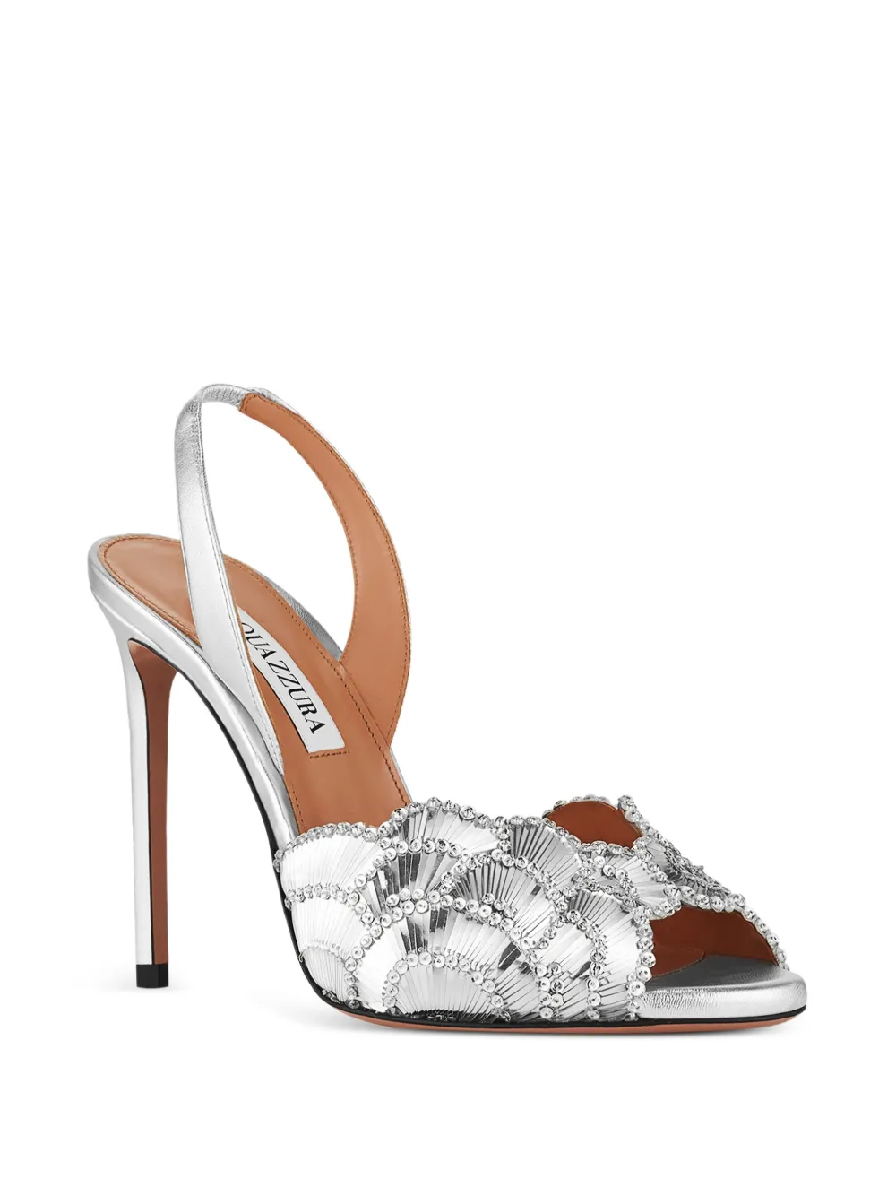 Aquazzura Ce Soir sandalen verfraaid met kristallen en hak Zilver