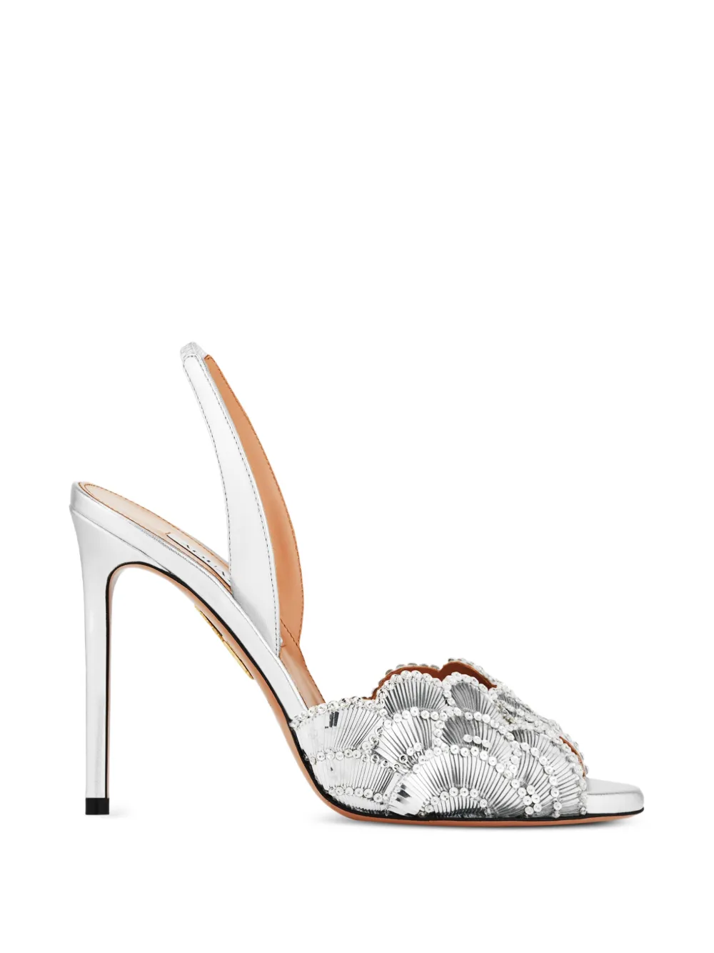 Aquazzura Ce Soir sandalen verfraaid met kristallen en hak Zilver