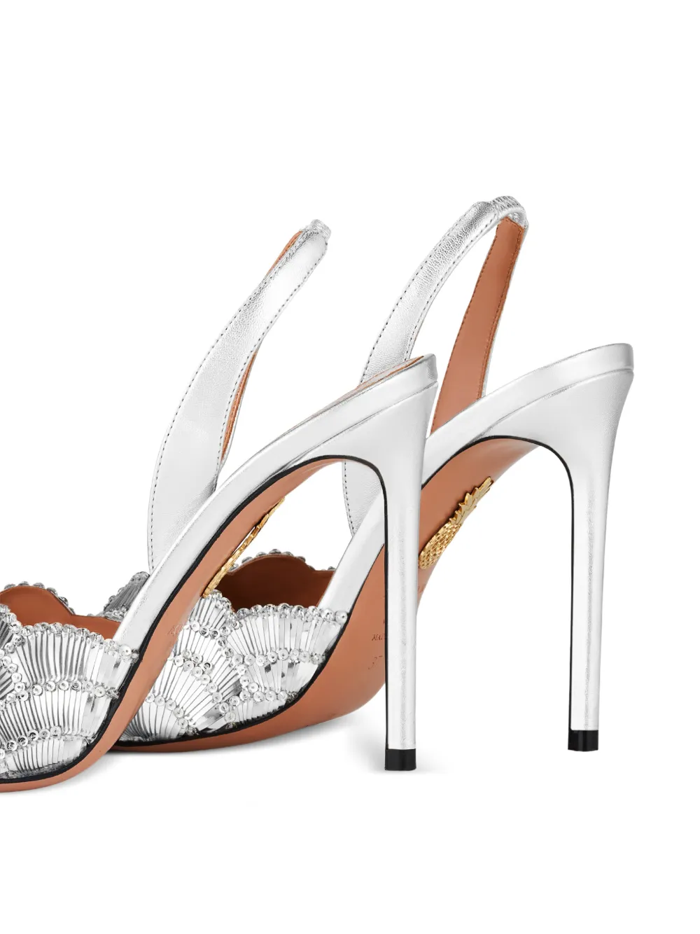 Aquazzura Ce Soir sandalen verfraaid met kristallen en hak Zilver