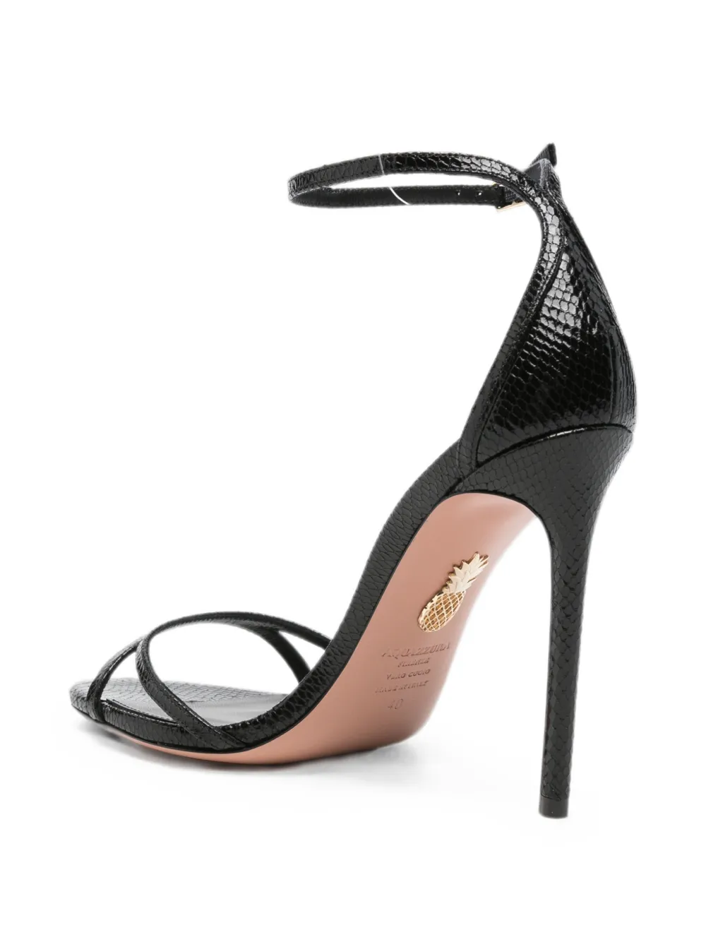 Aquazzura Nuda snakeskin-effect heeled sandals Zwart