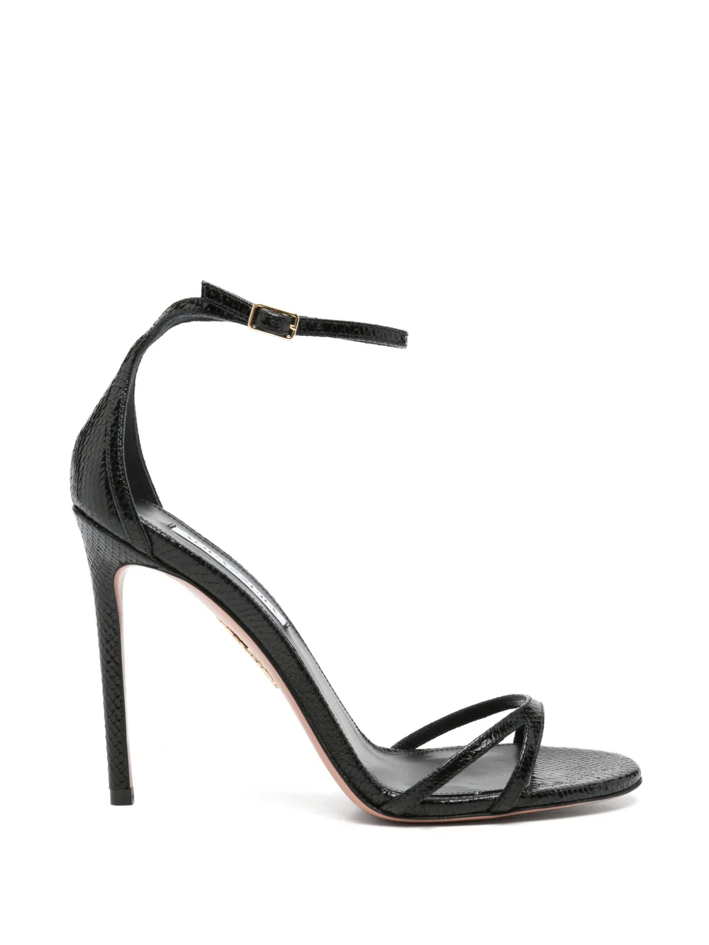 Aquazzura Nuda snakeskin-effect heeled sandals - Nero
